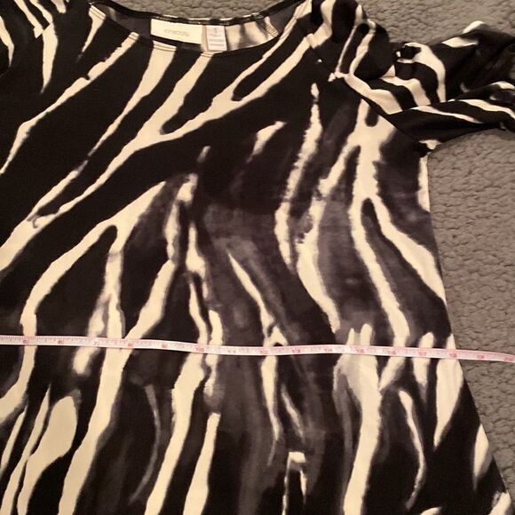Chico’s Animal Print Dress Size Medium Black & White - Picture 8 of 9